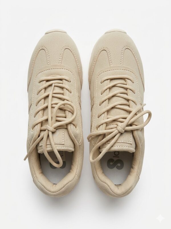 Tenis Urbanos en Cuero Carnaza - Beige Arena