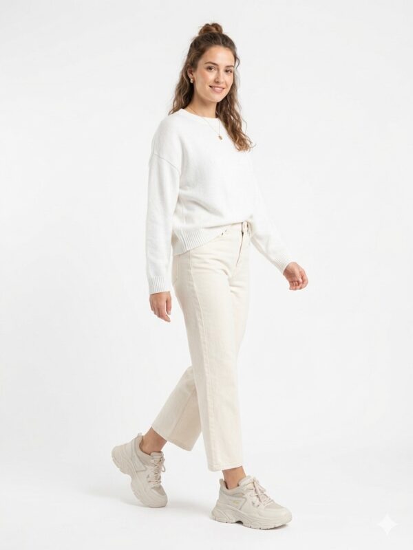IMG_1226 Zapatillas Urbanas "Chunky" con Textura Entretejida - Crema