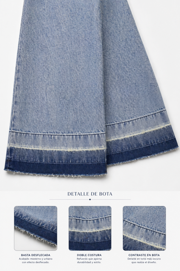 0DD9F38E-385D-4D7D-B551-ED1CE67670AA Jeans de pernera ancha con cinturón de lazo en azul claro lavado