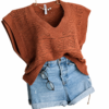 2672531F-F230-46A7-BDBE-1CFDD3E19F24 Chaleco de Hilo Oversize Tabaco