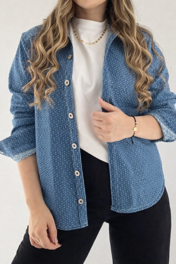49D29534-CE84-4726-90F7-8CF29B8C4E71 Chaqueta Denim de Botones - Fit Oversize - Micropunto