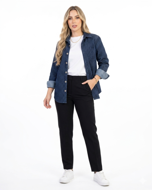 IMG_1430 Chaqueta Denim de Botones - Fit Oversize - Micropunto