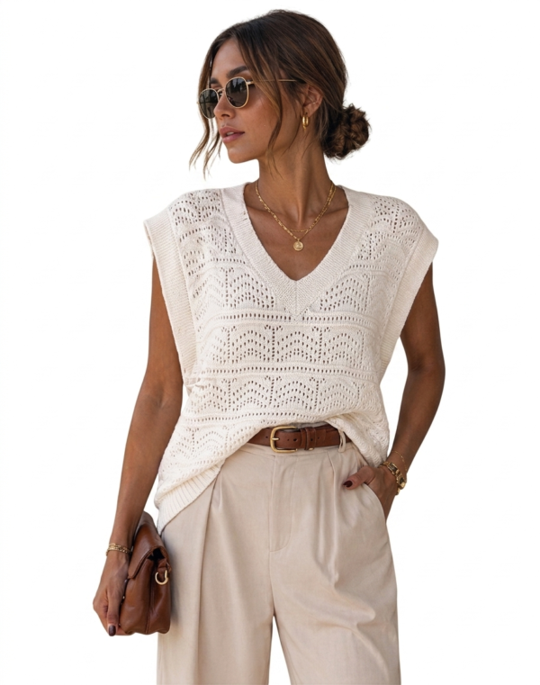 IMG_1849 Chaleco de Hilo Oversize Blanco