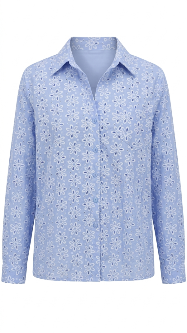 IMG_1923 Camisa en Broderie Floral – Azul Cielo