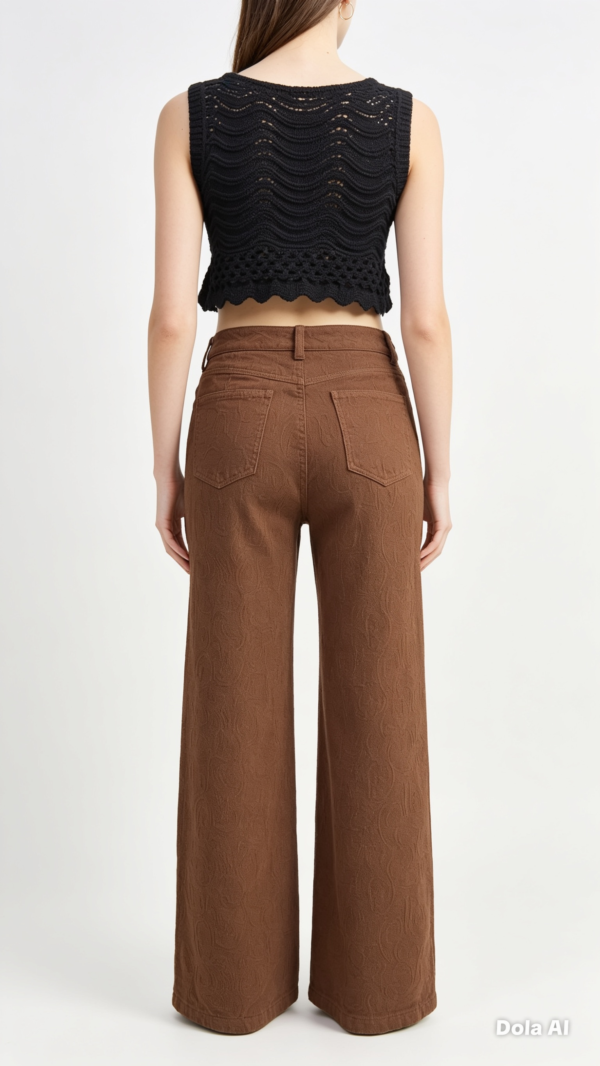 87BA9172-3306-4E26-AF4F-DA41A5555382 Jean Karoshe Textured Wide Leg – Marrón Café