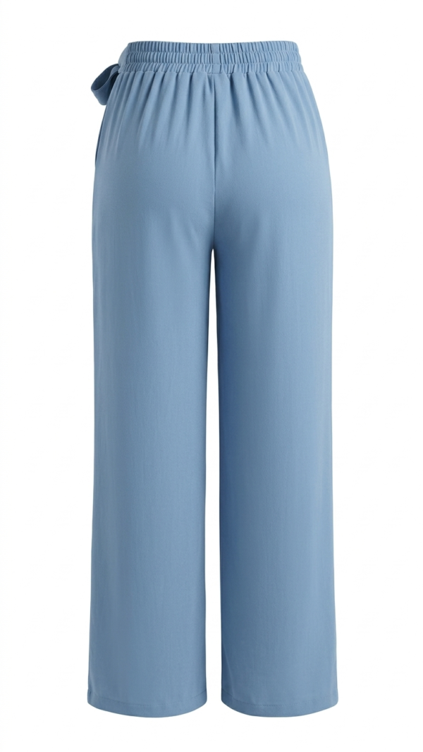 IMG_2259 Pantalón Fluido con Cintura Ajustable y Lazo – Azul Petróleo
