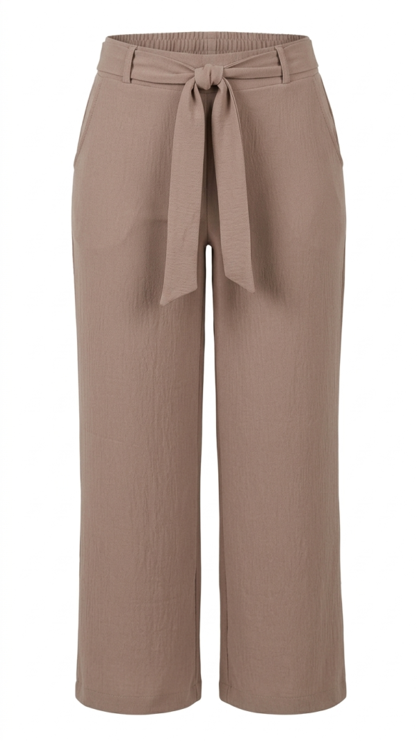 IMG_2270 Pantalón Fluido con Cintura Ajustable y Lazo – Marron topo