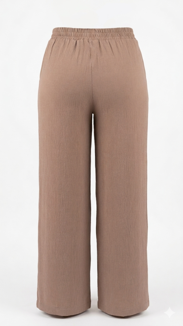 IMG_2272 Pantalón Fluido con Cintura Ajustable y Lazo – Marron topo