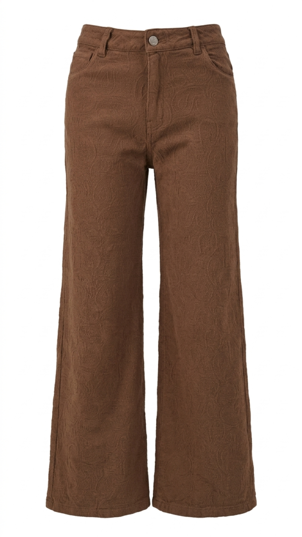 IMG_2733 Jean Karoshe Textured Wide Leg – Marrón Café