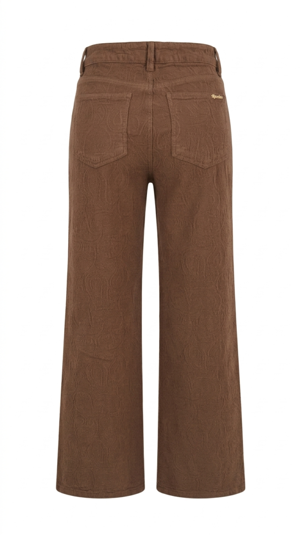 IMG_2734 Jean Karoshe Textured Wide Leg – Marrón Café